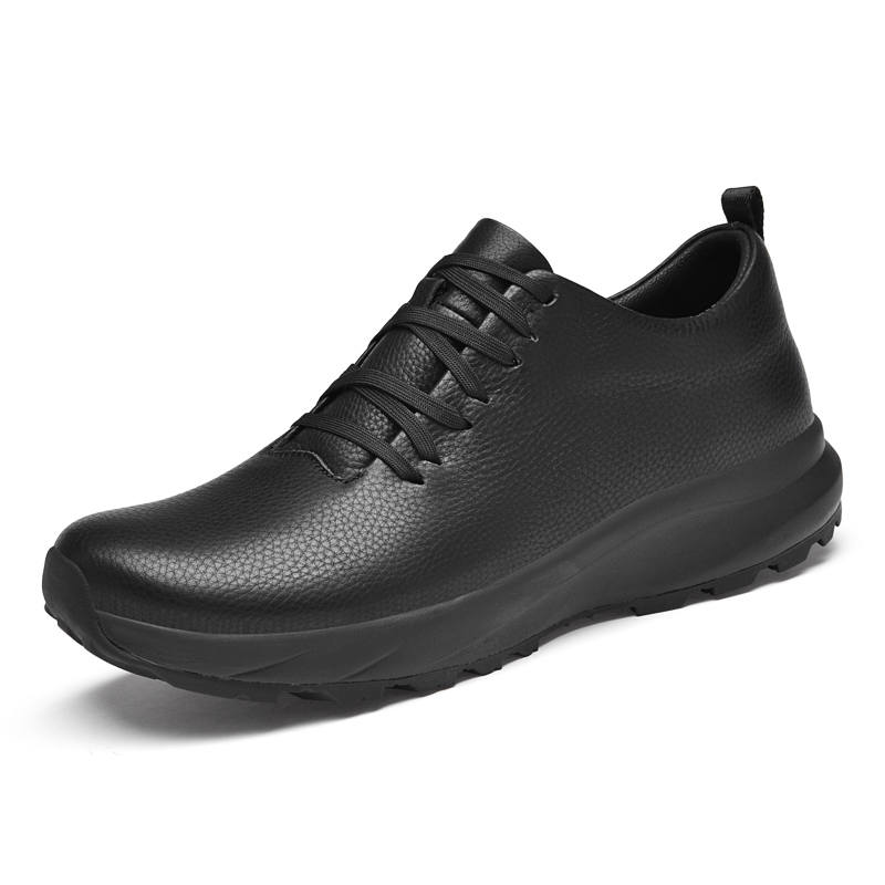 GONGNIULEITING Top Grain Cow Leather Casual Shoes Men's Black
