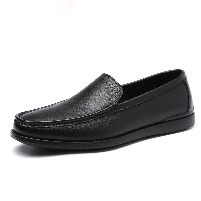 AOKANG Top Grain Cow Leather Casual Shoes Men's Black
