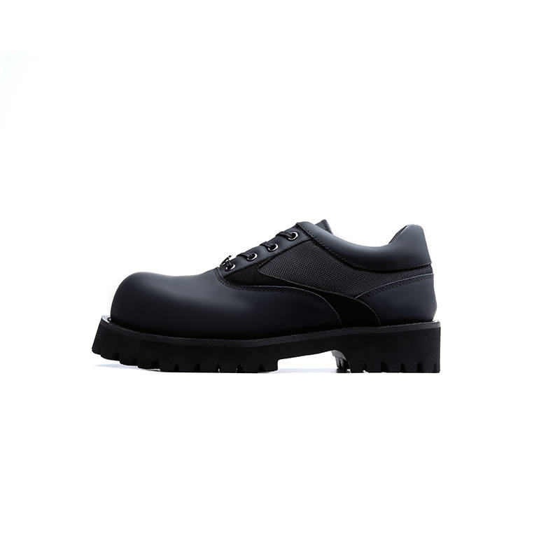 CATSSTAC Top Grain Cow Leather Casual Shoes Men's Black