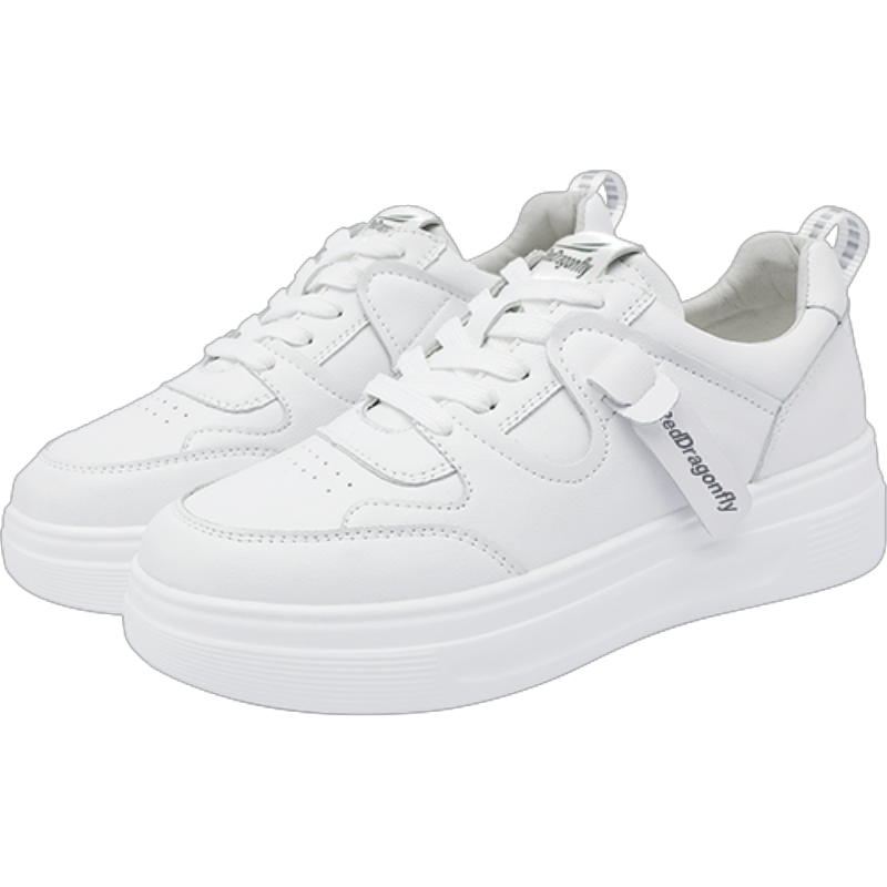 RED DRAGONFLY Synthetic Leather Low top Skateboard Shoes Women's White