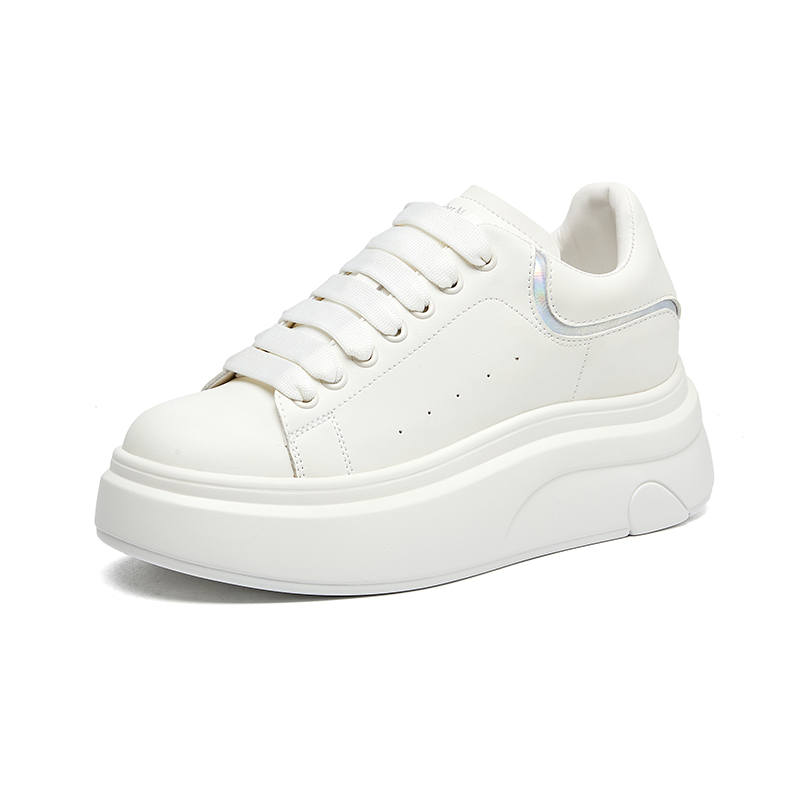 QITUMAUL Cow Split Leather Low top Skateboard Shoes Women's