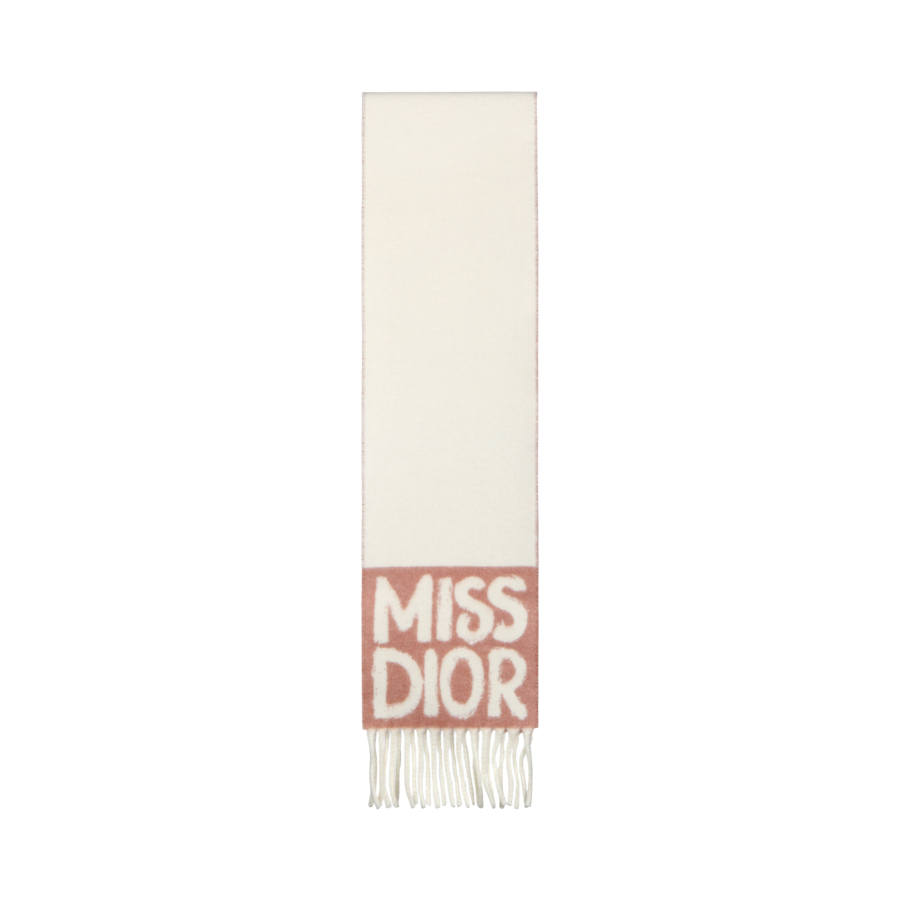 DIOR Cashmere Knit Scarves Women's Pink