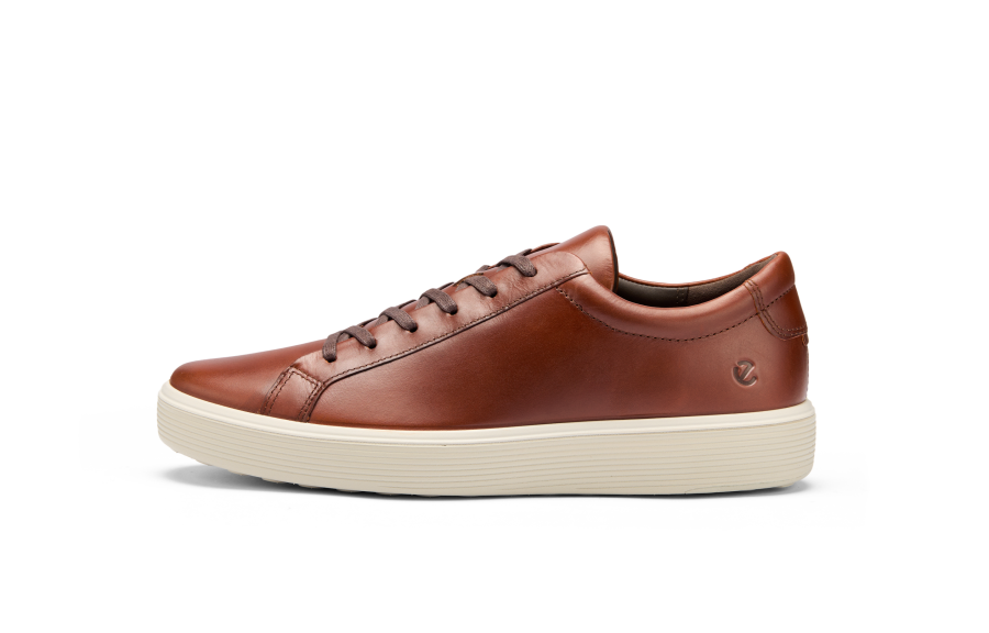 Ecco Fluttershy Cool Classic Collection Cow Leather Low top Skateboard Shoes Men's Dark Brown Red 525464