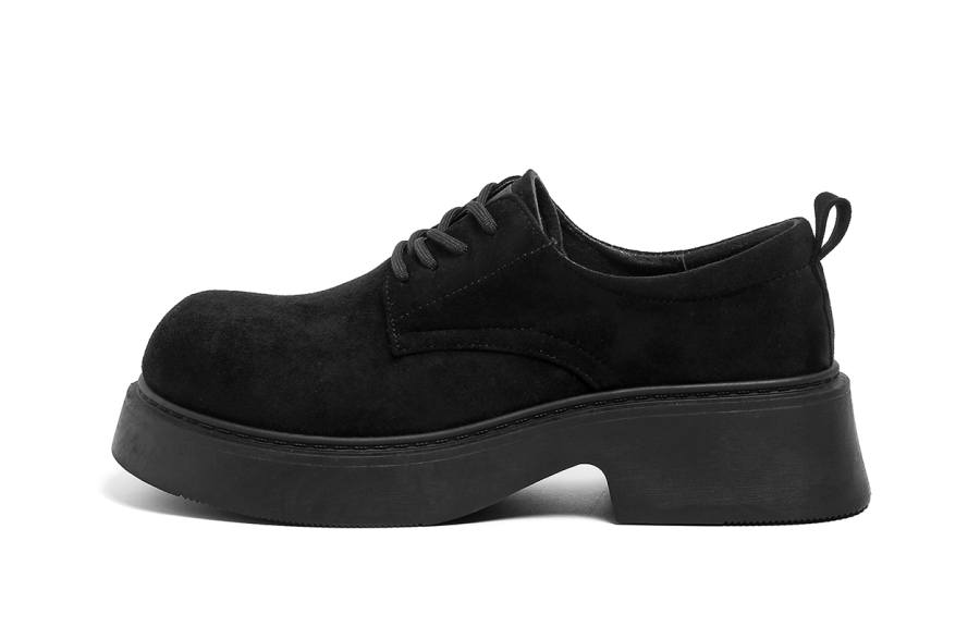 FOREVER 21 Derby Shoes Casual Leather Shoes Men's Suede Black