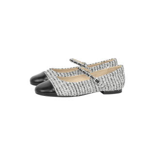 MEIYANG Mary Jane Shoes Women's Silver Black