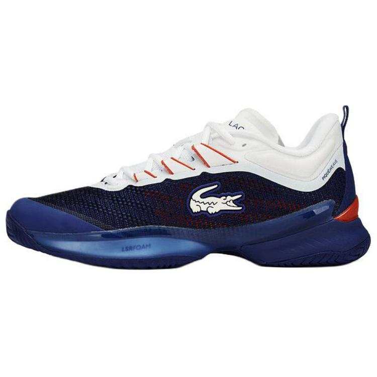 LACOSTE Fabric Comfortable And Breathable Cushioning Slip Resistant Abrasion Resistant Low top Casual Shoes Men's Blue