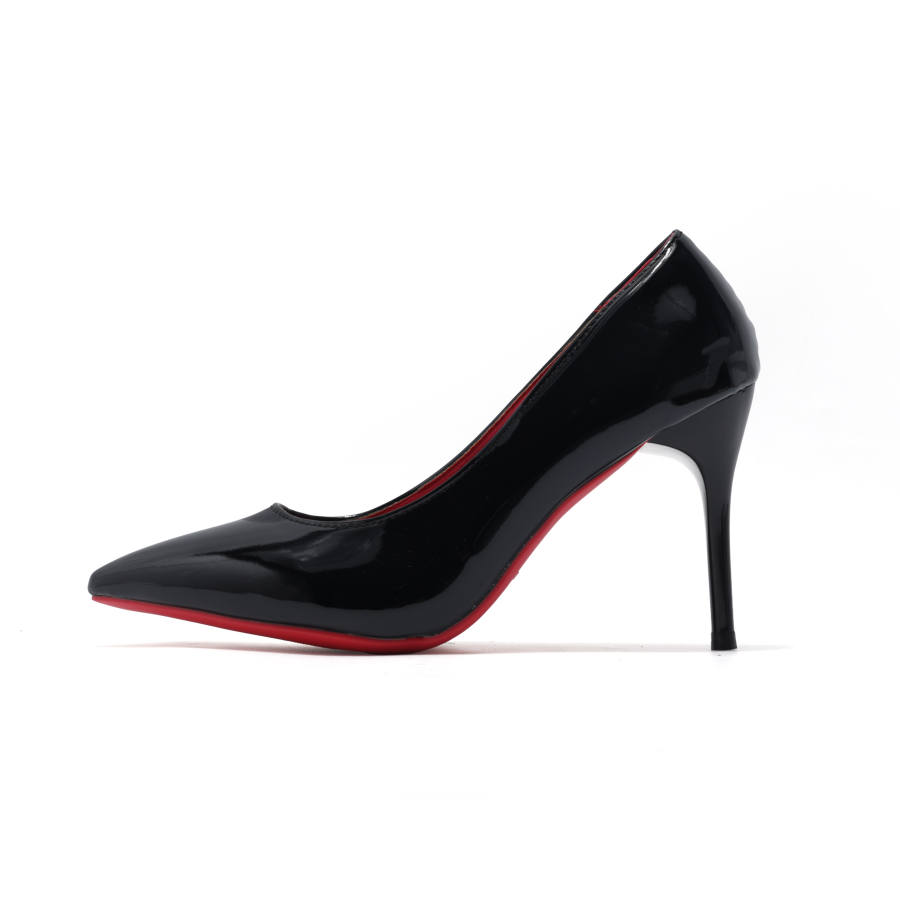 YIYIQIN Microfiber Leather Slim Heel High Heels Women's Black