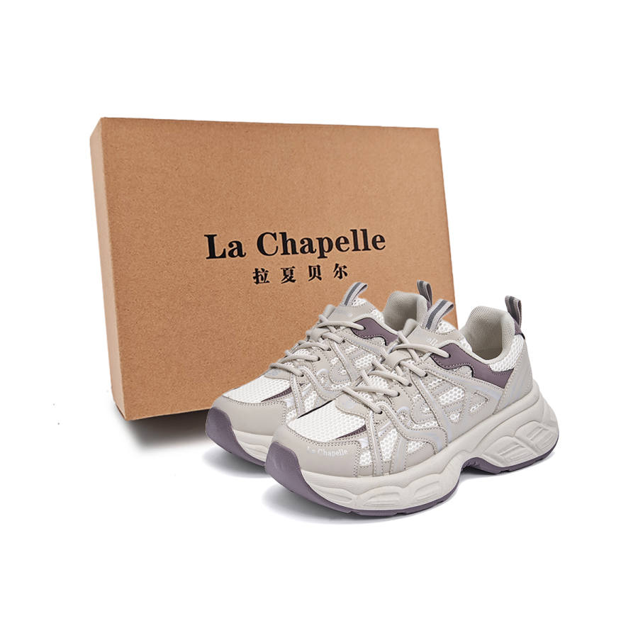 La Chapelle Milk Tea Taro Purple Trendy Niche Casual Elevator Shoes Slip Resistant Abrasion Resistant Mid top