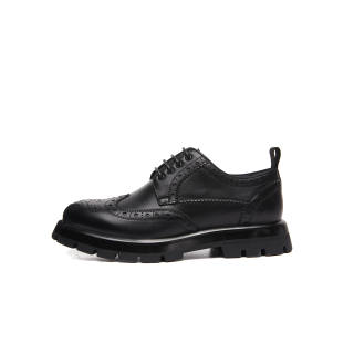 CTCY Casual Leather Shoes Men's Low Top Black/Blue
