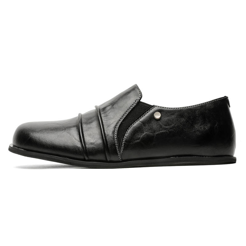 CHILANG Microfiber Leather Lightweight Low top Casual Shoes Unisex Black