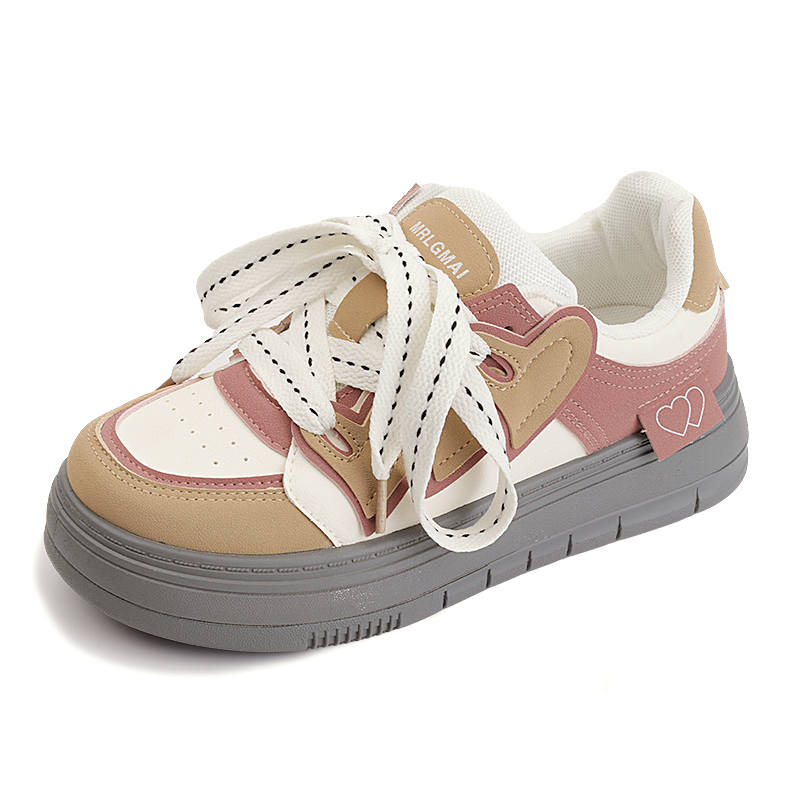 SNXR Artificial Leather Skateboard Shoes Women's Pink Brown