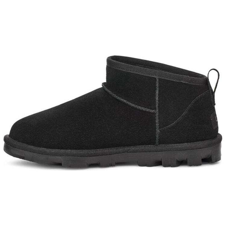 UGG UGG Essential Cow Split Leather Thermal Comfortable Fleece Lined Short Snow Boots Women's Black