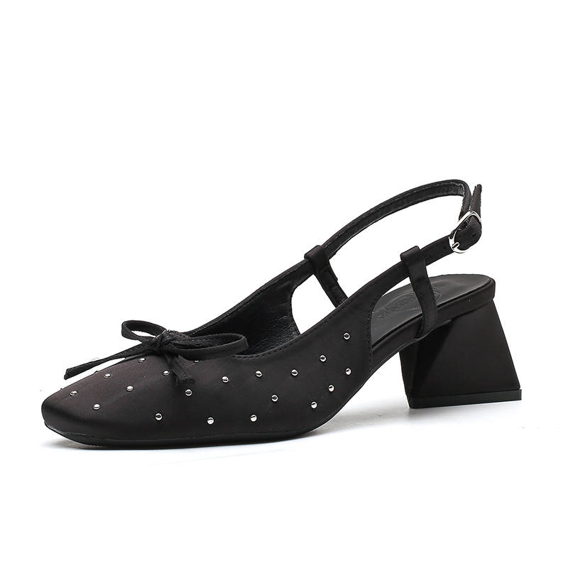 YAFEI XUANYU Silk Chunky Heel High Heels Women's