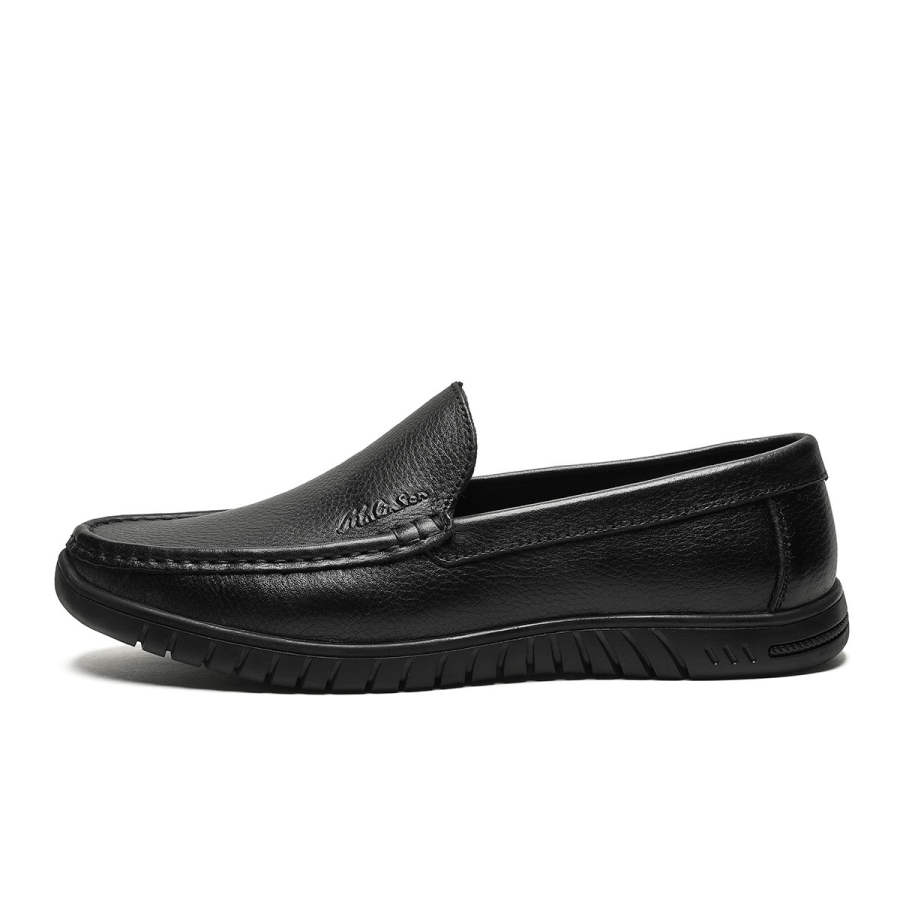 Mulinsen Top Grain Cow Leather Casual Shoes Men's Black