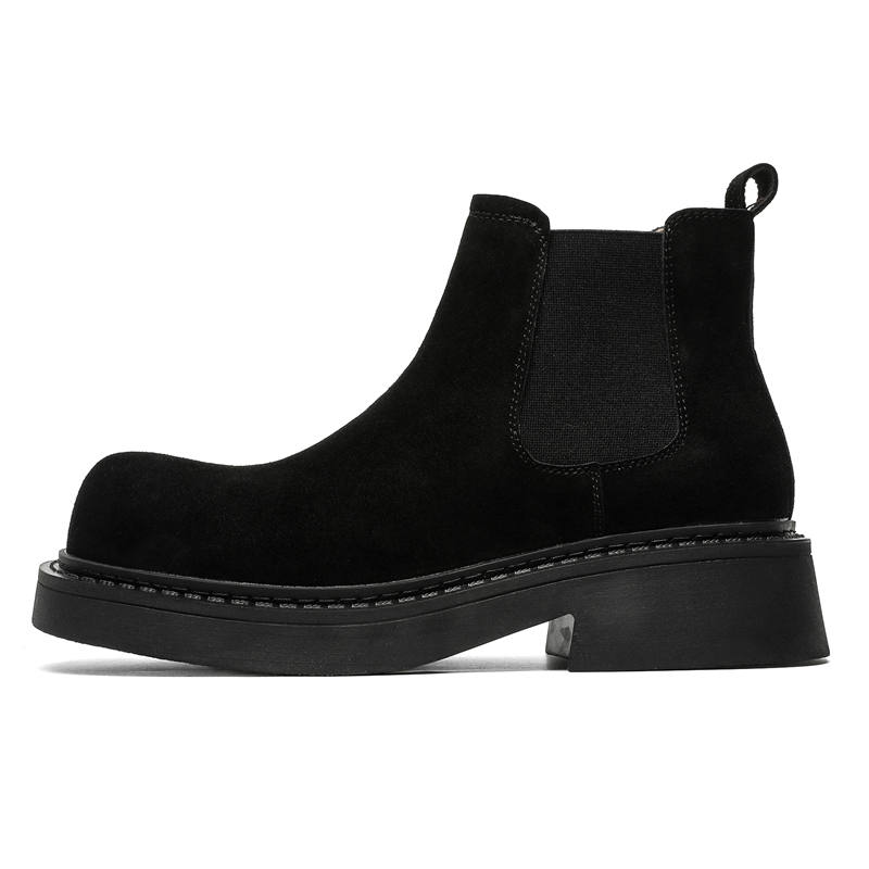 CHILANG Microfiber Leather Ankle Length Chelsea Boots Men's