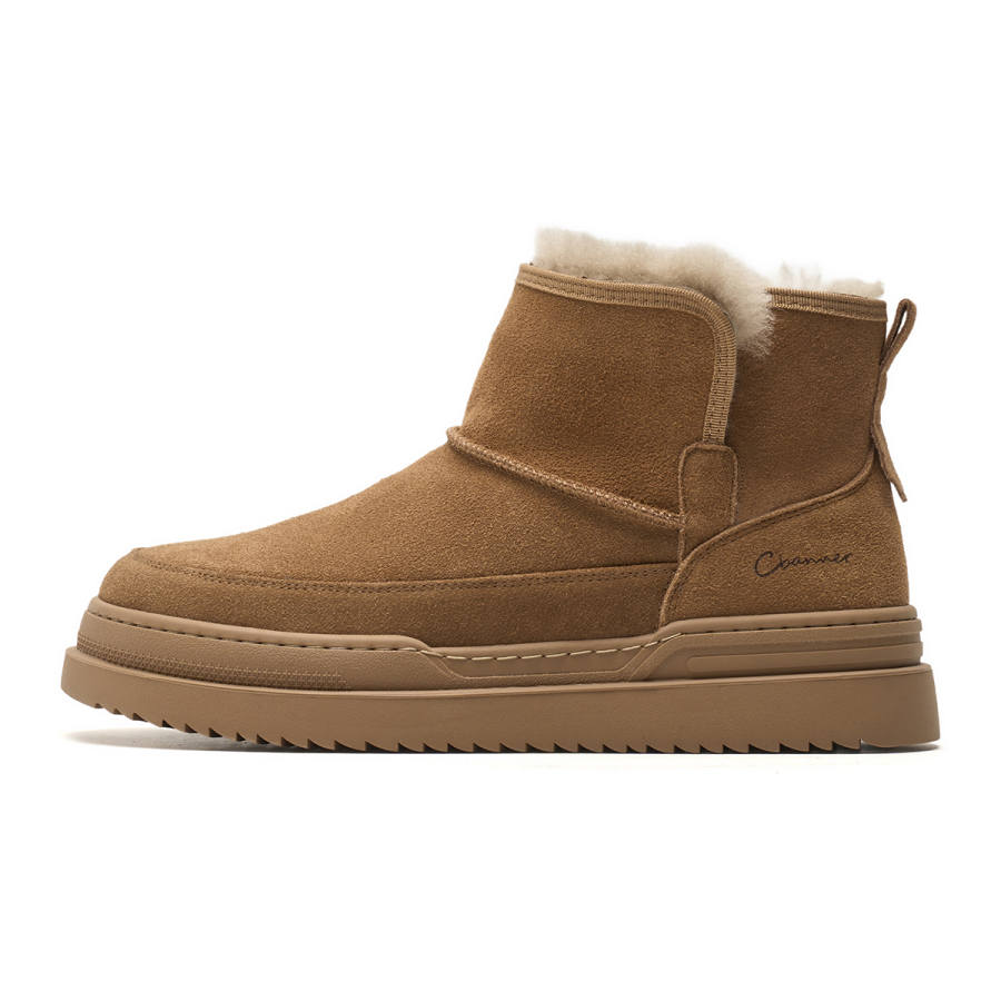 C°BANNER Outdoor Fleece Lined Commute Short Snow Boots Men's Yellow Brown