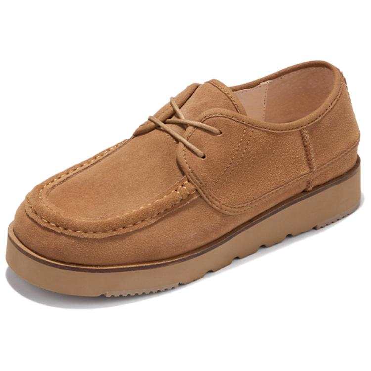 OZZEG Cow Split Leather Casual Shoes Women's Chestnut