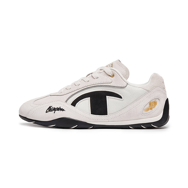 Champion Racing Textile, Synthetic Leather Support Low top Casual Shoes Men's Black/Milk White