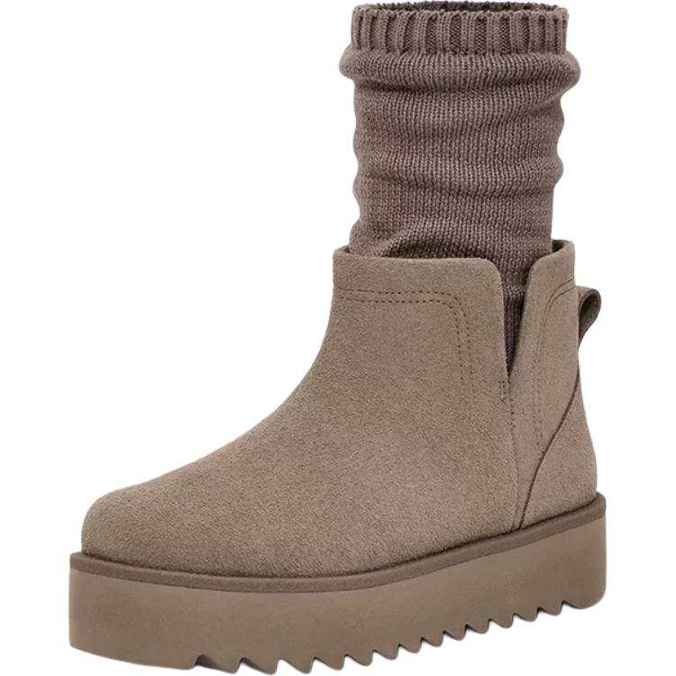 UGG UGG CLASSIC ULTRA MINI Sock'd Platform Thermal Short Snow Boots Unisex Gray