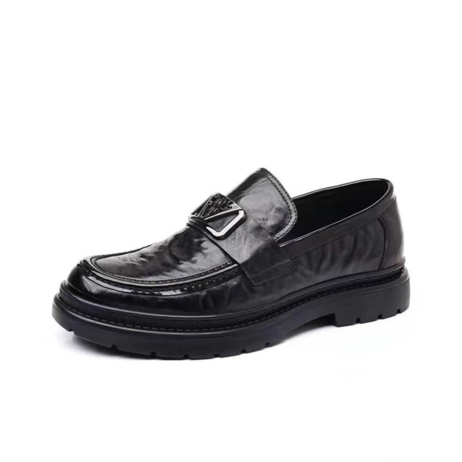 LUNMADENG Men's Casual Shoes Men's Low Top Black, Brown