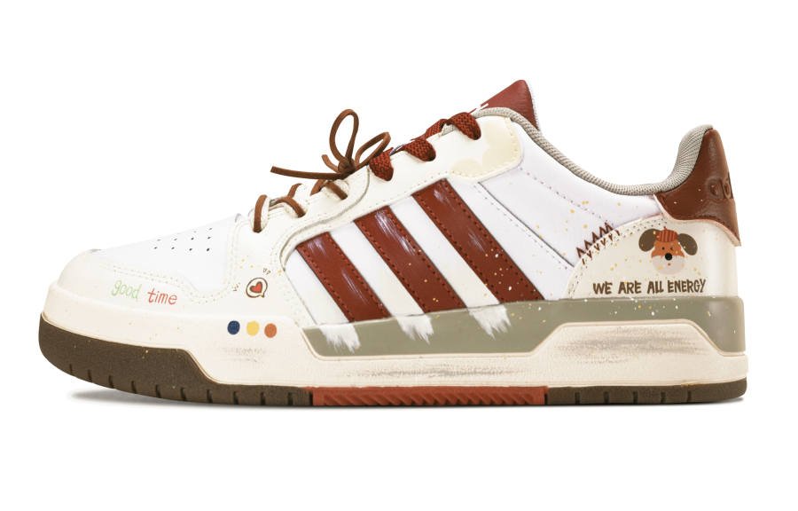 Adidas Neo Entrap Low top Skateboard Shoes Unisex Beige White Red