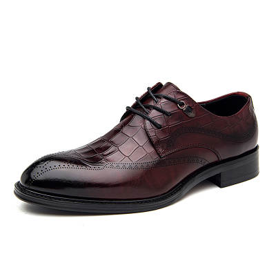 SHUPATE Dress Shoes Men's Low Top Black/Burgundy