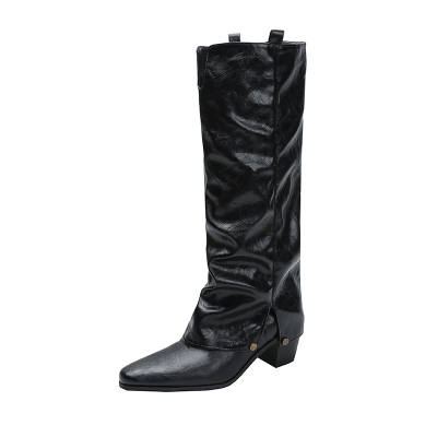 JIUXINGDAO Microfiber Leather Knee high Boots Women's