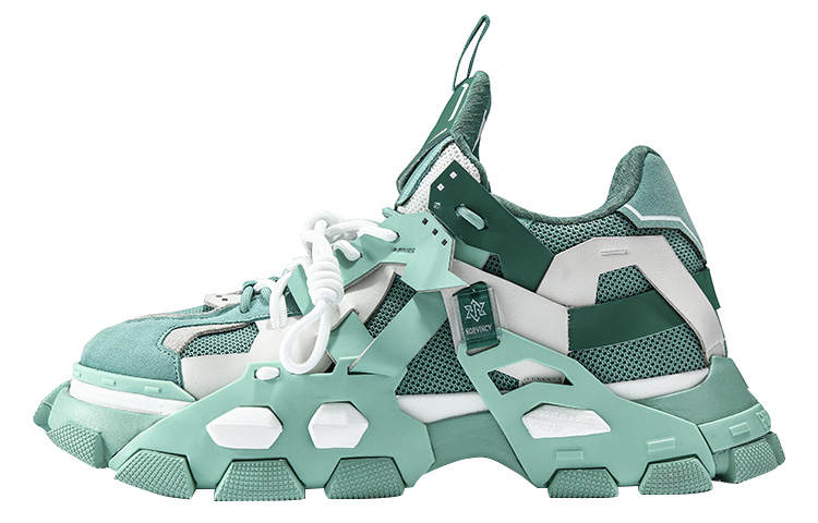 NORVINCY Chunky Sneakers Unisex Low Top Green