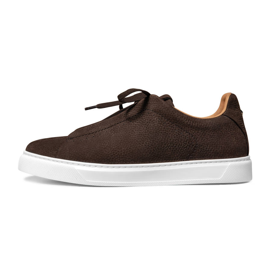 THOM WILLS Trendy Versatile Casual Slip on Top Grain Cow Leather Low top Skateboard Shoes Men's