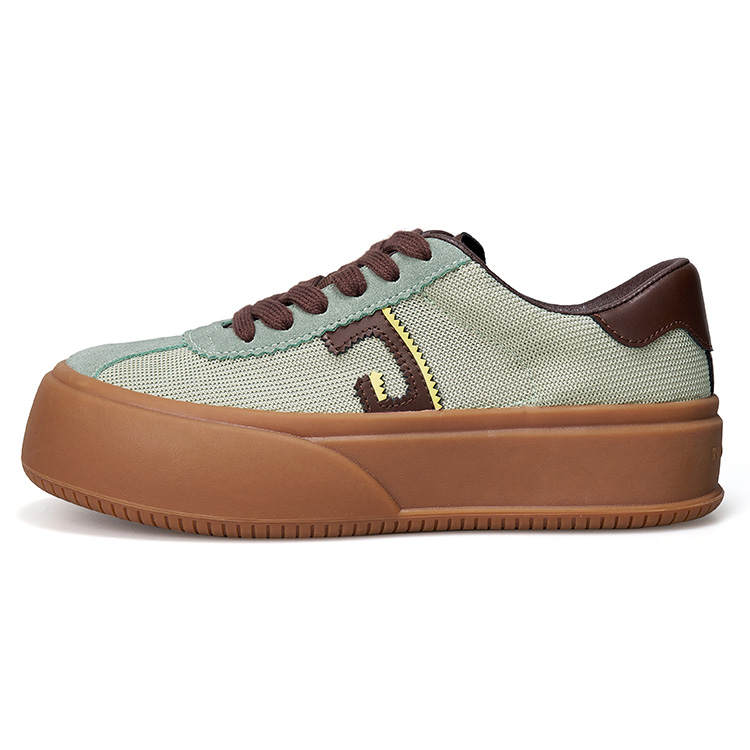 Joy&Mario Cow Split Leather Height Increasing Low top Skateboard Shoes Women's