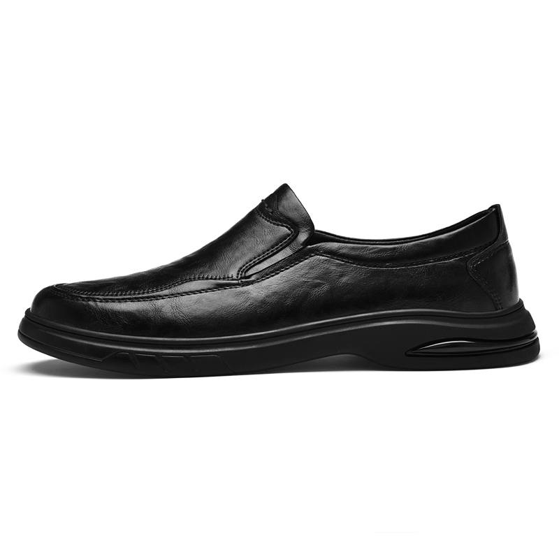 YINGLUNQISHI Cow Leather Casual Shoes Men's Black