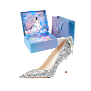 WUGUNIANG High Heels Women's Starlight Silver