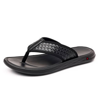 ZANSITE Rubber Sole Quick Dry Flip Flops Men's Black