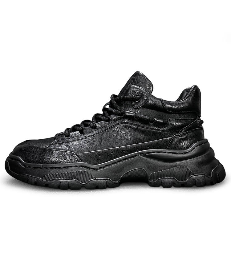 Devanro Devanro Top Grain Cow Leather Abrasion Resistant Height Increasing Abrasion Resistant Height Increasing Casual Shoes