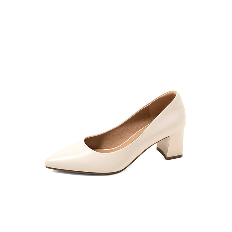 COMELY Sheepskin Chunky Heel High Heels Women's