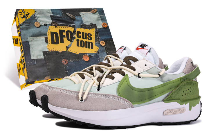 Nike Nike Waffle Debut Low top Casual Shoes Women's Green Gray