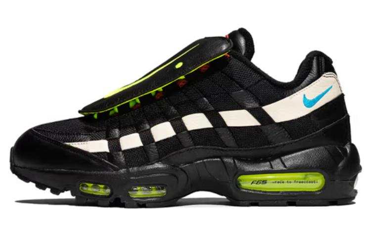 Nike Nike Air Max 95 Fabric Abrasion Resistant Breathable Low top Sports Casual Shoes Men's Black White