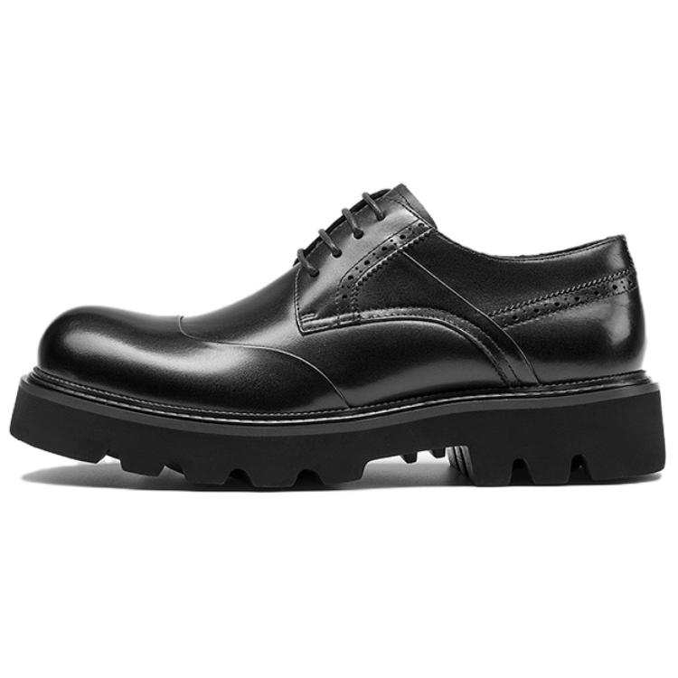 HARSON HARSON Cow Leather Derby Casual Shoes Men's Black