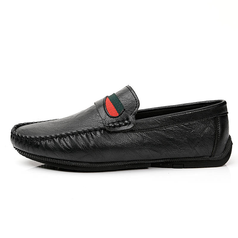 YINGLUNQISHI Cow Split Leather Casual Shoes Men's Black