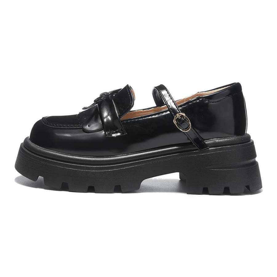 VICTORIA&VERA Synthetic Leather Chunky Heel Mary Jane Shoes Women's