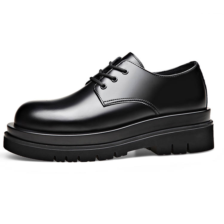 YEDANI YEDANI Cow Split Leather Work Boots 5.5cm Men's Black