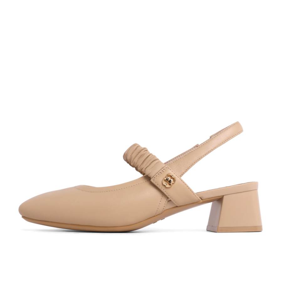 BELLE Cow Leather Chunky Heel High Heels 4cm Women's