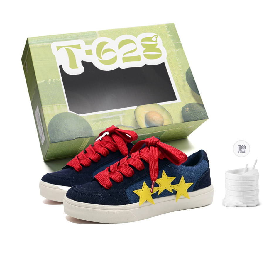 T628 Stars Puffy Shoes Abrasion Resistant Slip Resistant Low top Skateboard Shoes Unisex