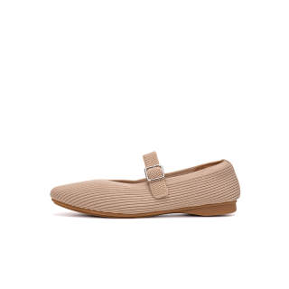 Martniel Fabric Mary Jane Shoes Women's Apricot