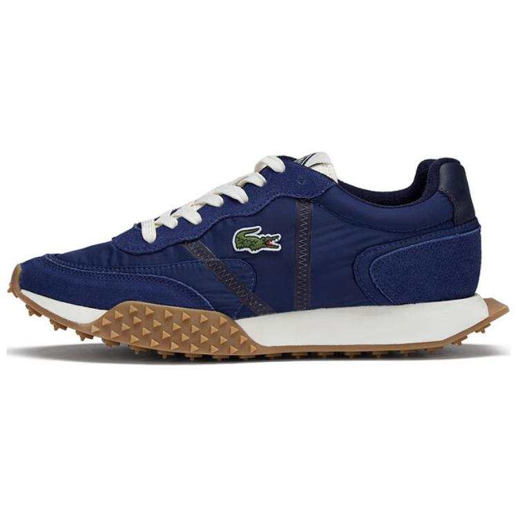 LACOSTE Cow Split Leather Low top Casual Shoes Men's Navy Blue