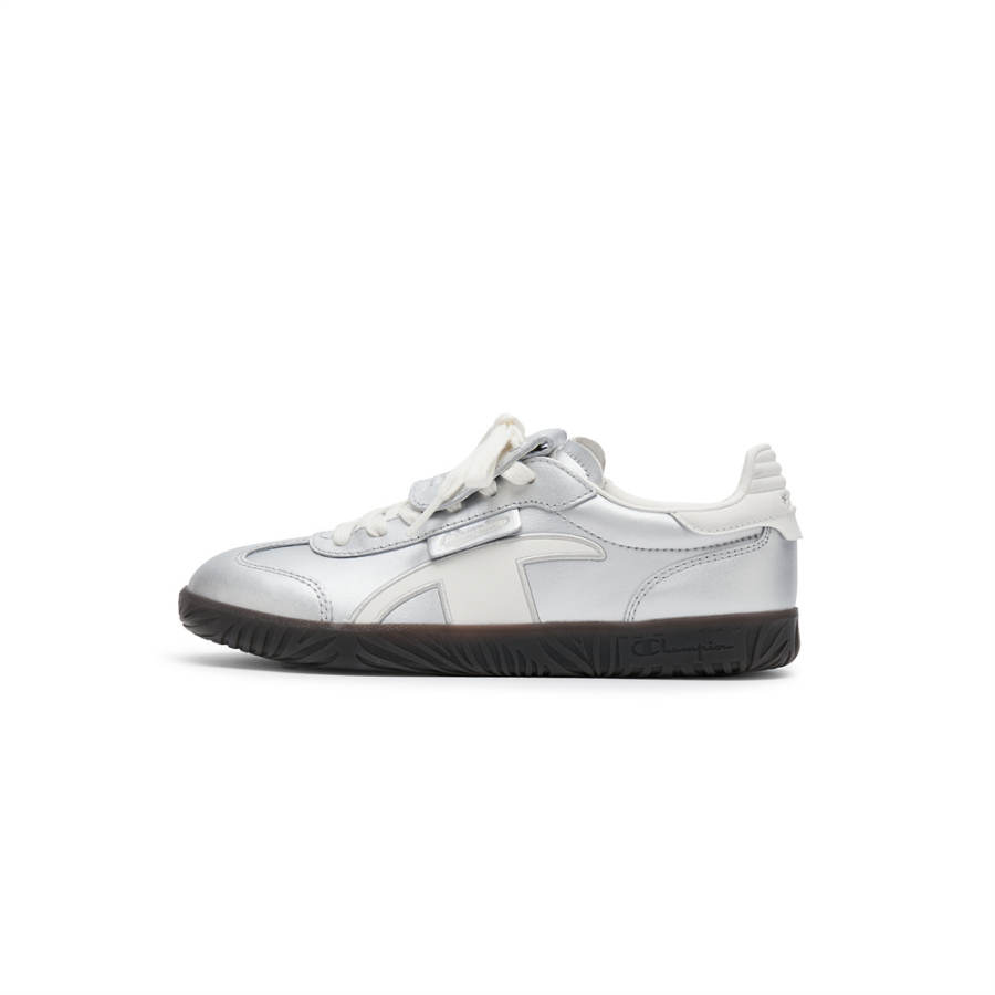 Champion Champ T Trainer T Head Army Trainers Low top Skateboard Shoes Women's Silver