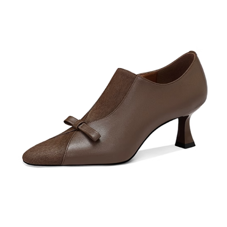 JESSICA SOPHIA Cow Leather Block Heel High Heels Women's