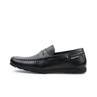 MEPHISTO Top Grain Cow Leather Loafers Men's Black