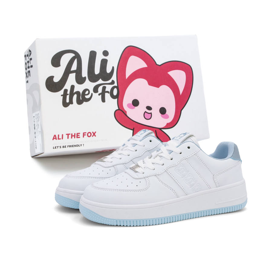 ALI THE FOX ALI THE FOX Air Force 1 Minimalist Style White Sneakers Microfiber Leather