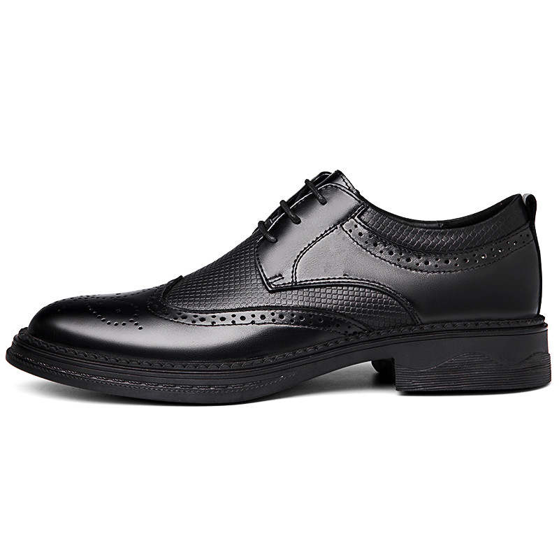 GONGNIULEITING Top Grain Cow Leather Dress Shoes Men's Black